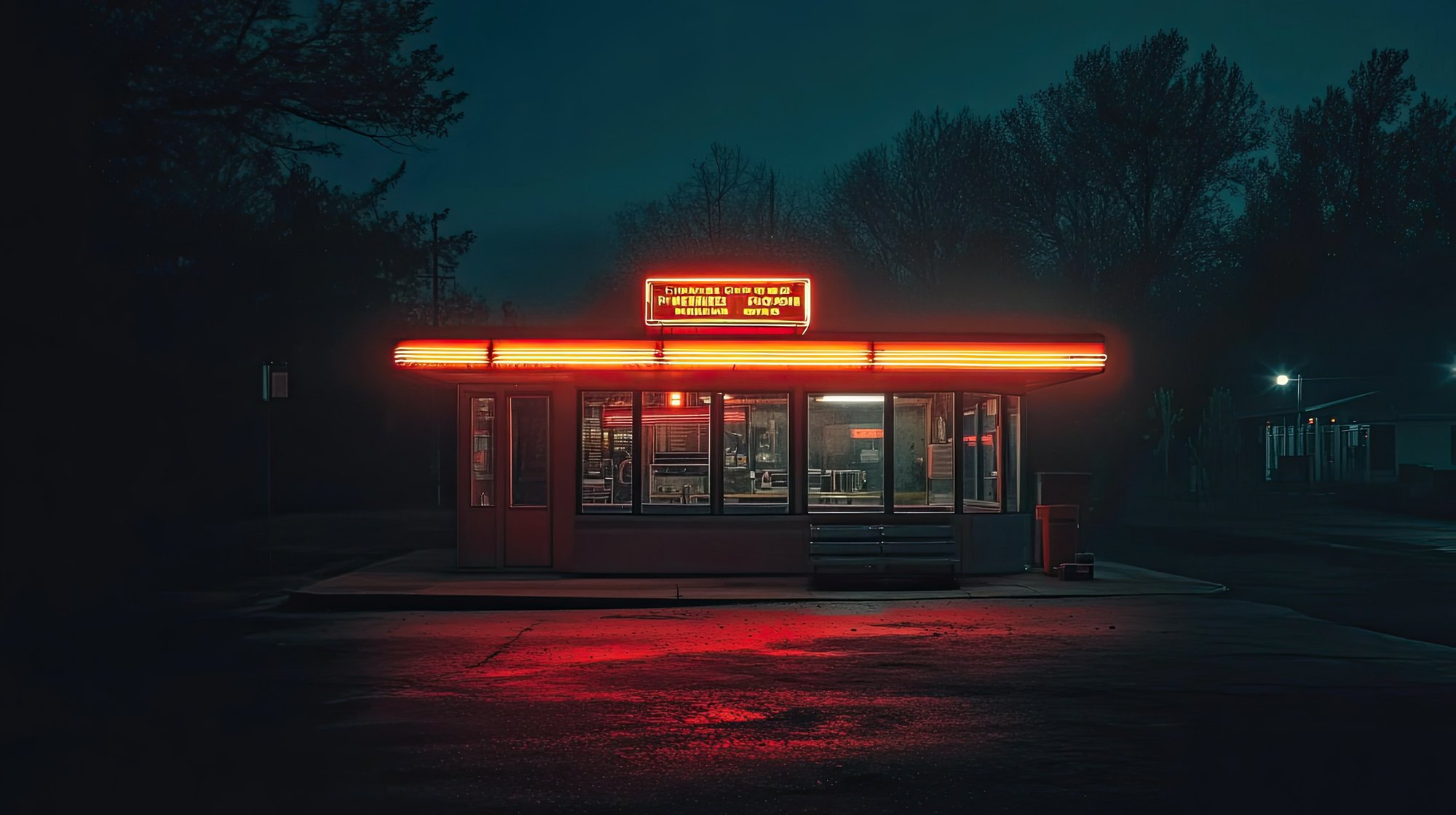 Red motel sign in the night