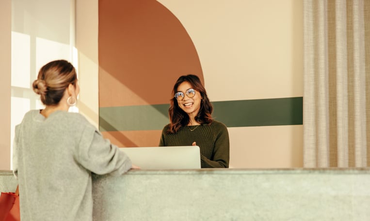 Guest arriving at check-in