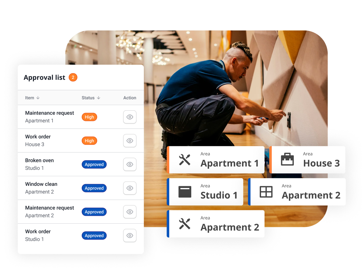 Job lists? Handled. Visibility? Crystal clear. Rooms? Spotless.