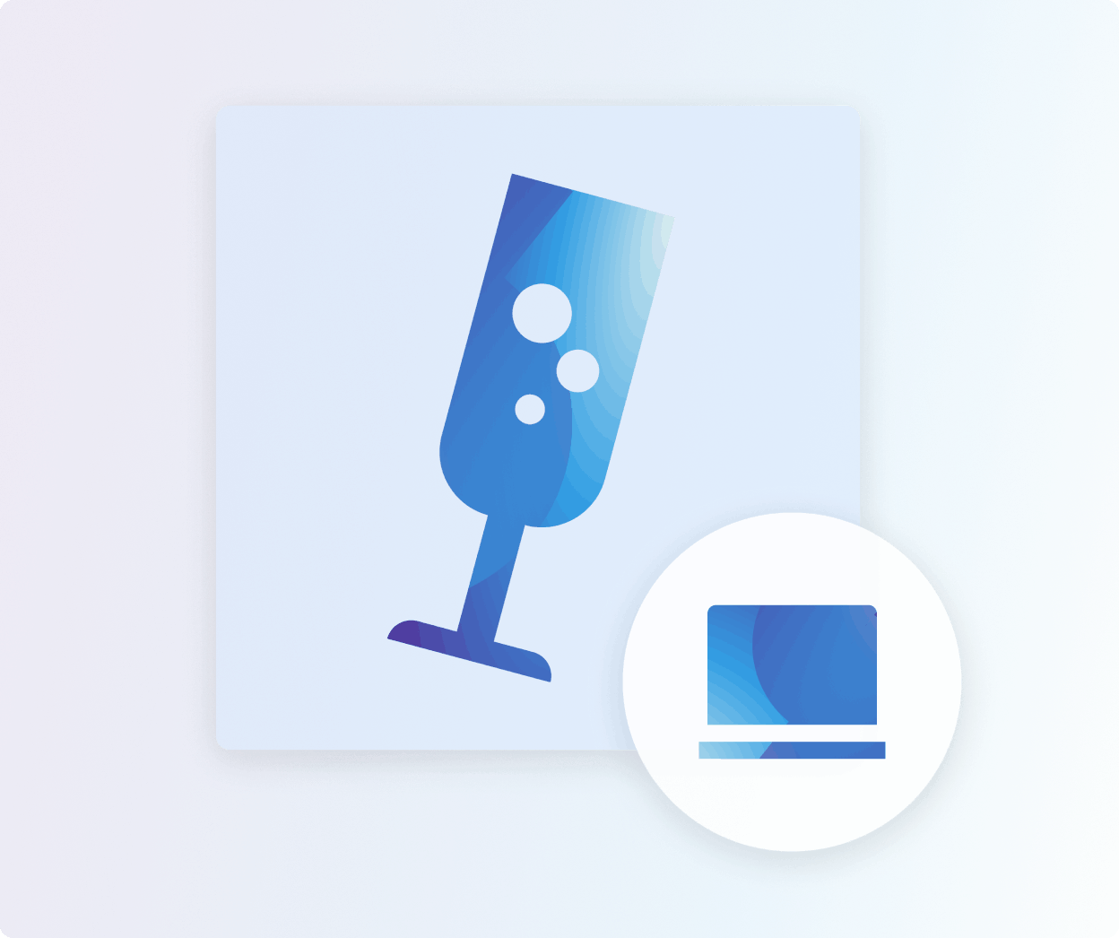 Drink and laptop icon
