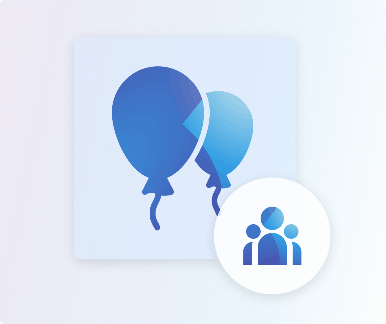 Balloons and people icon