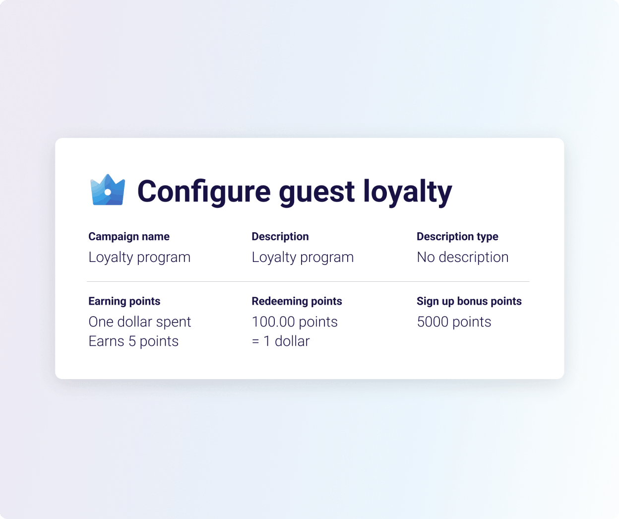 Configure guest loyalty