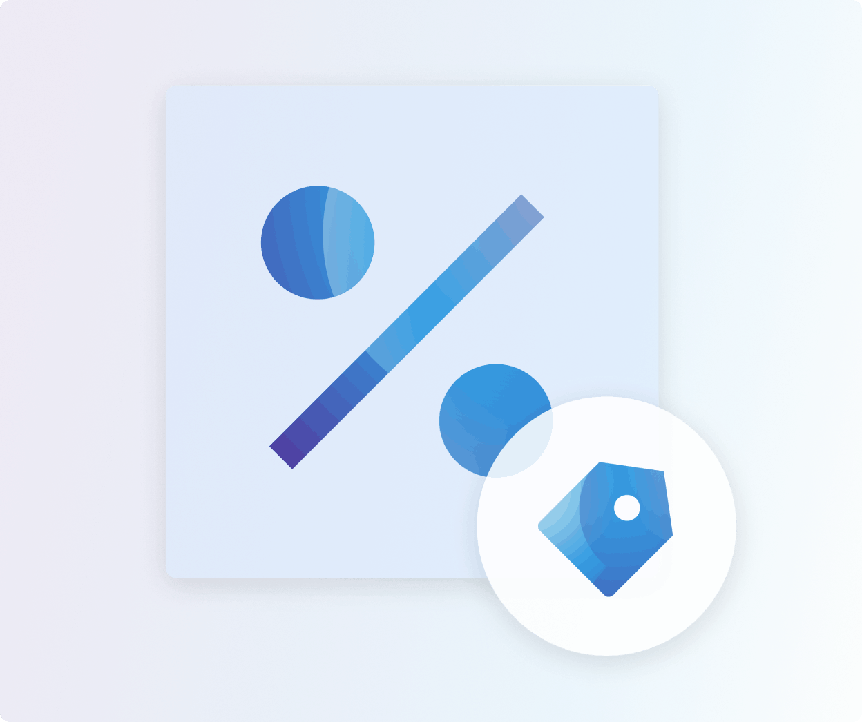Percent and tag icon