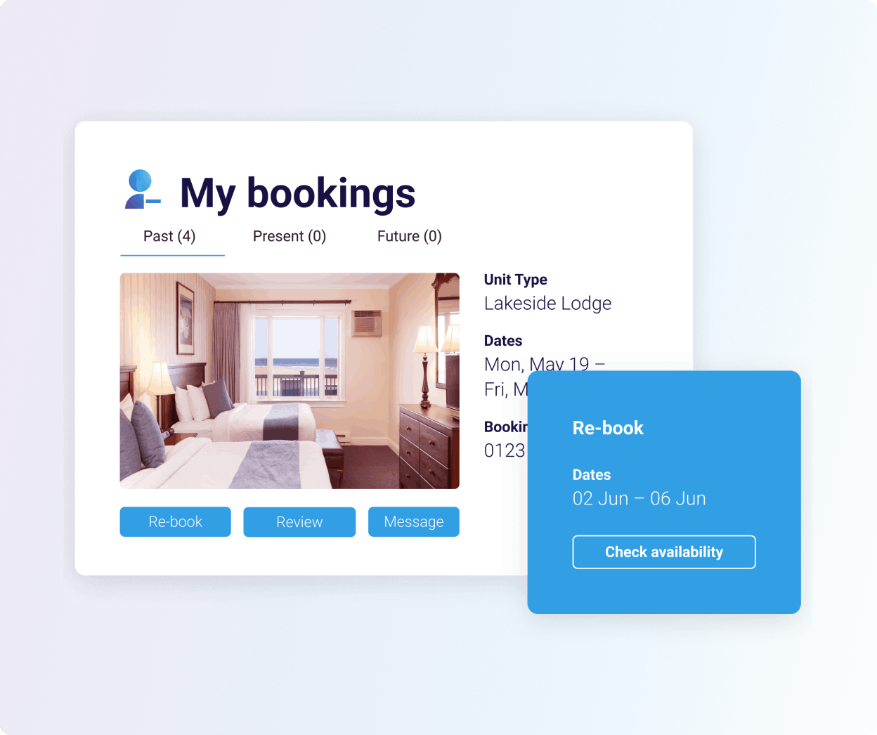My bookings re-book