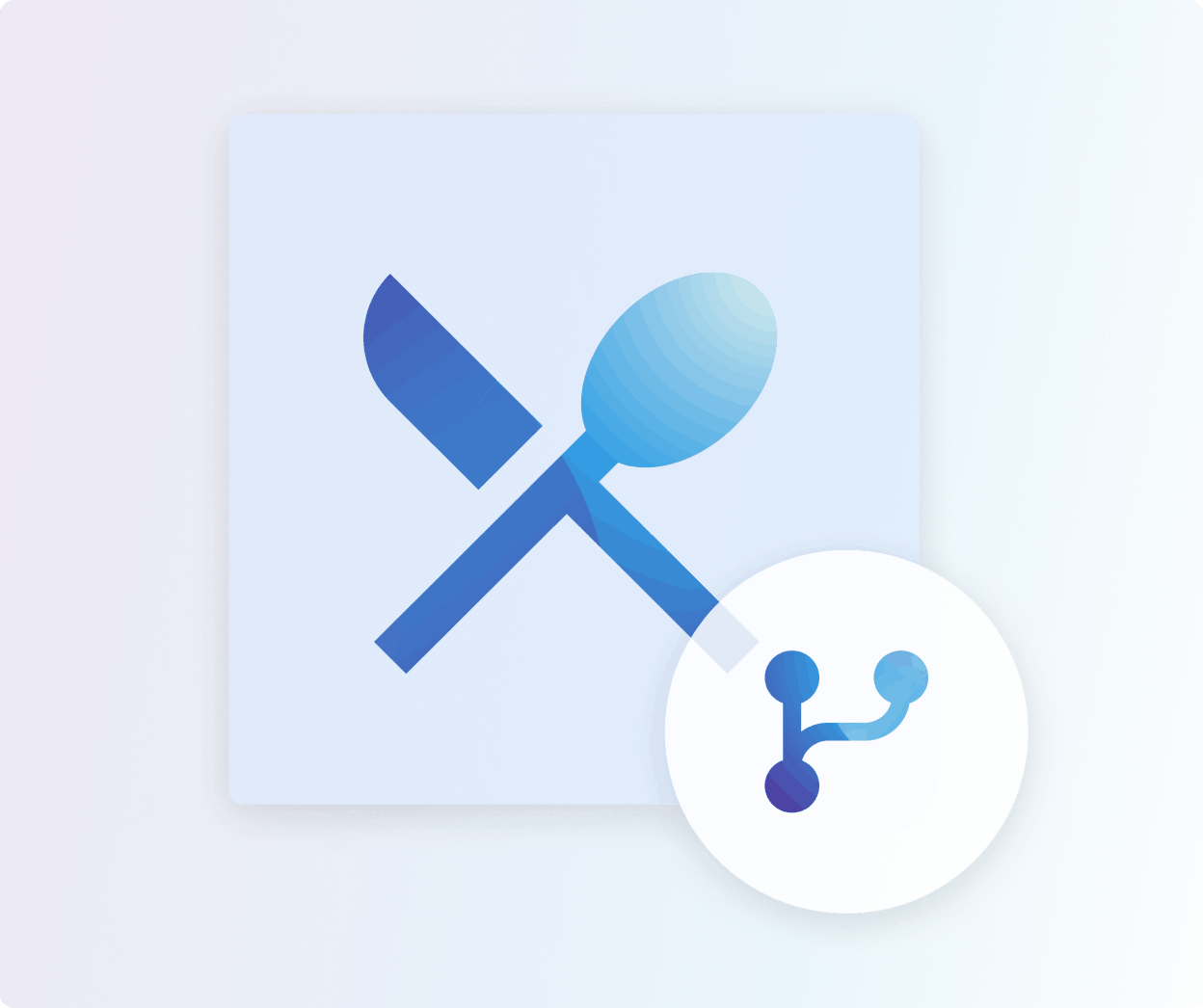 Restaurant and branch icon