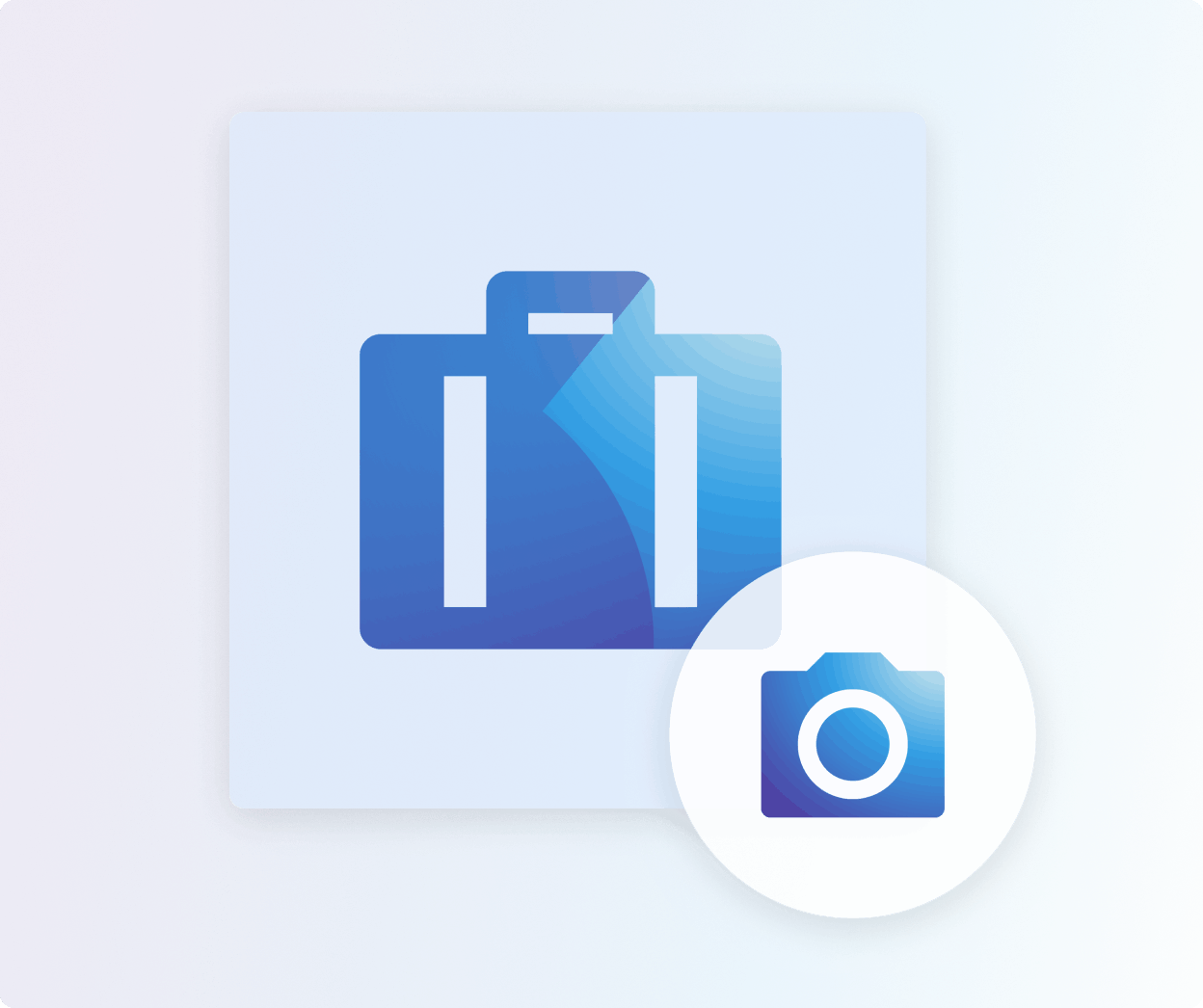 Suitcase and camera icon