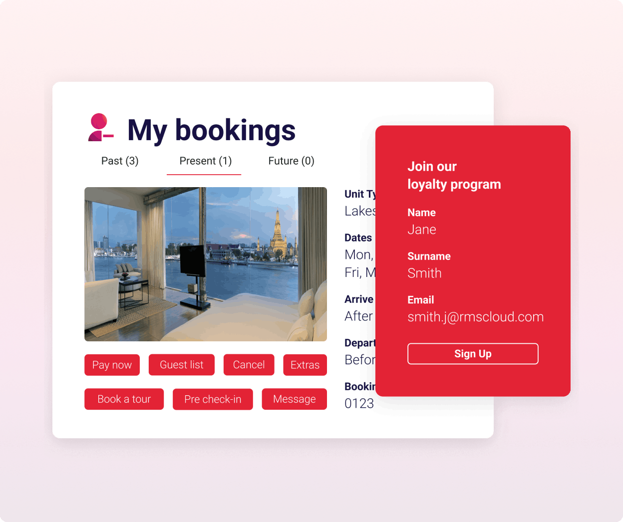 My bookings loyalty program-red