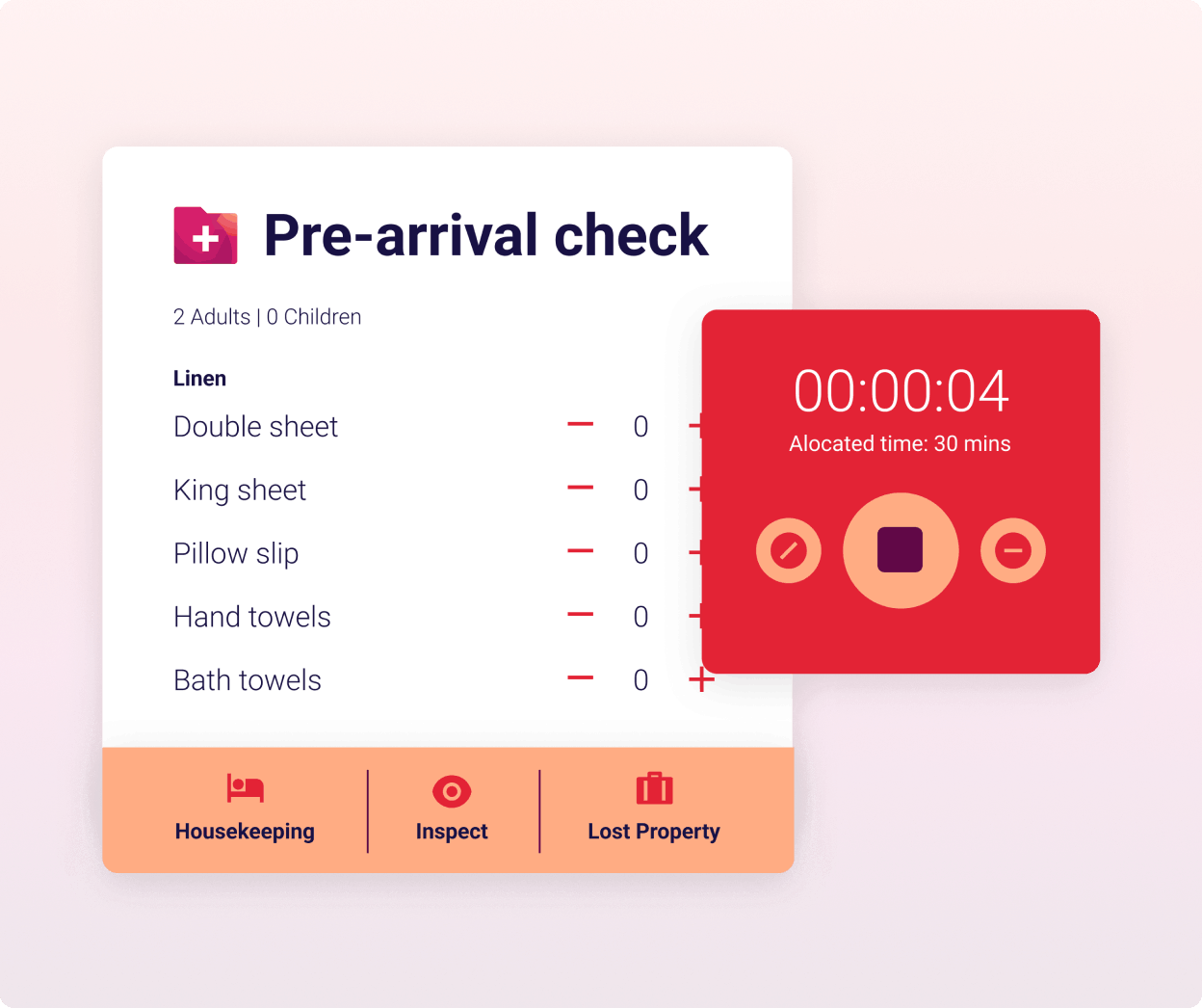 Pre-arrival check time-red