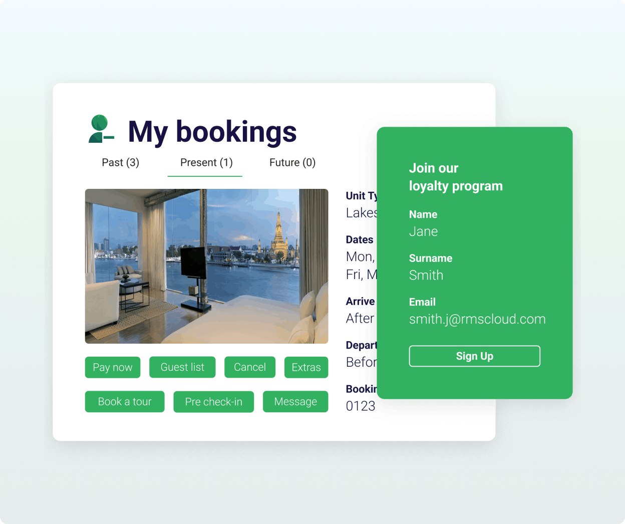My bookings loyalty program-green