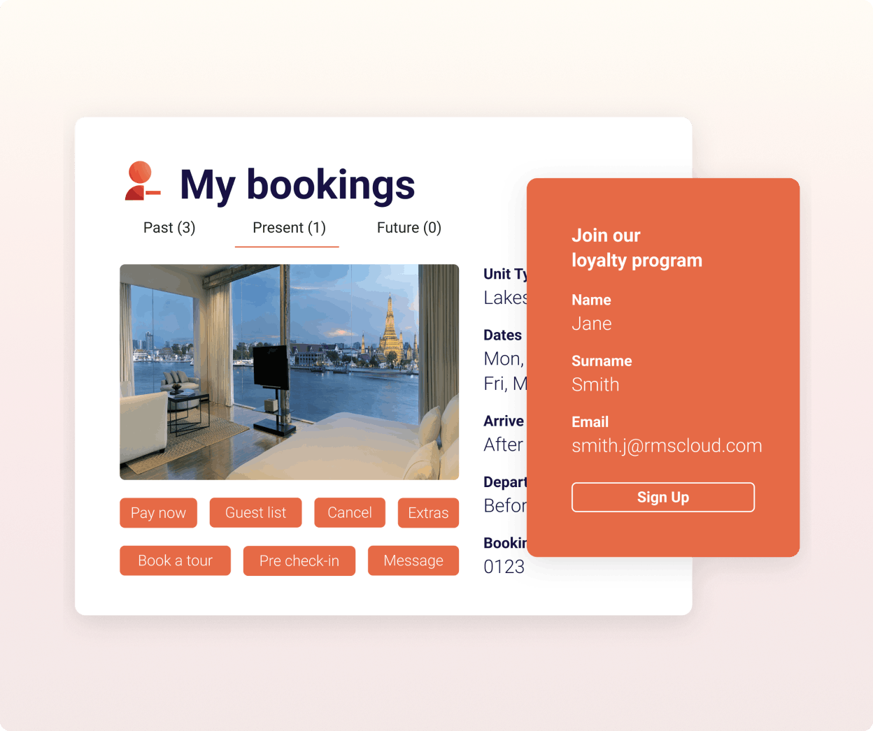 My bookings loyalty program-orange