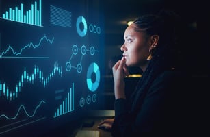 Woman looking at dashboards