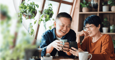 Couple booking a spot at a park