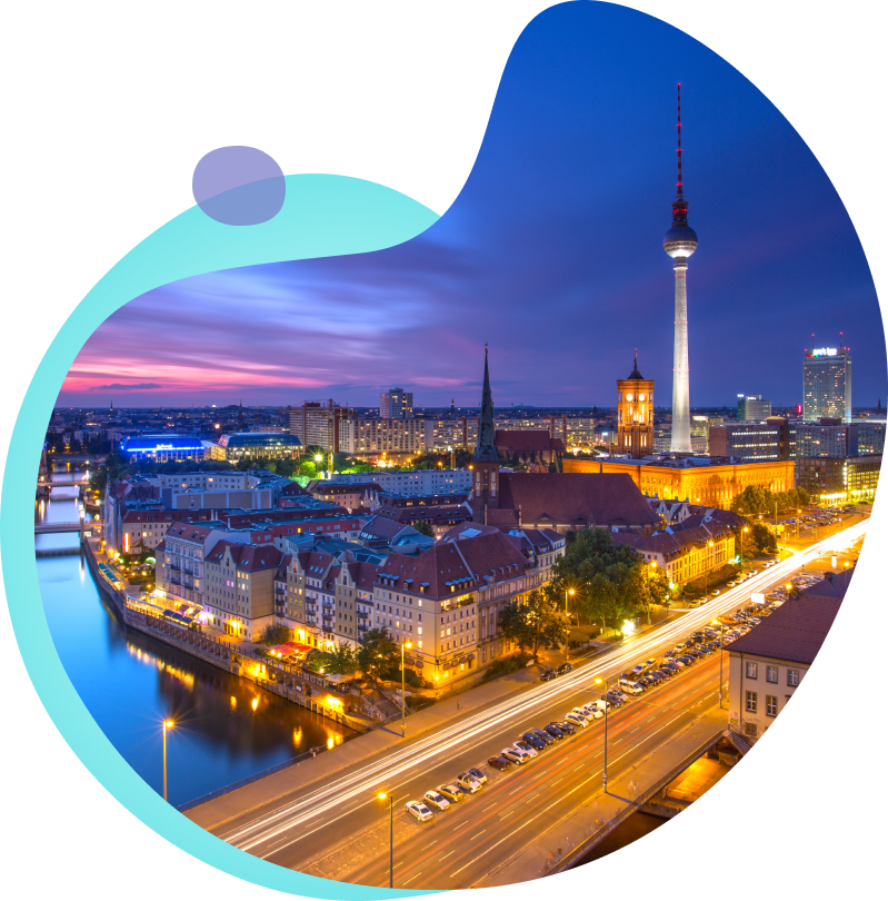 Berlin skyline sunset