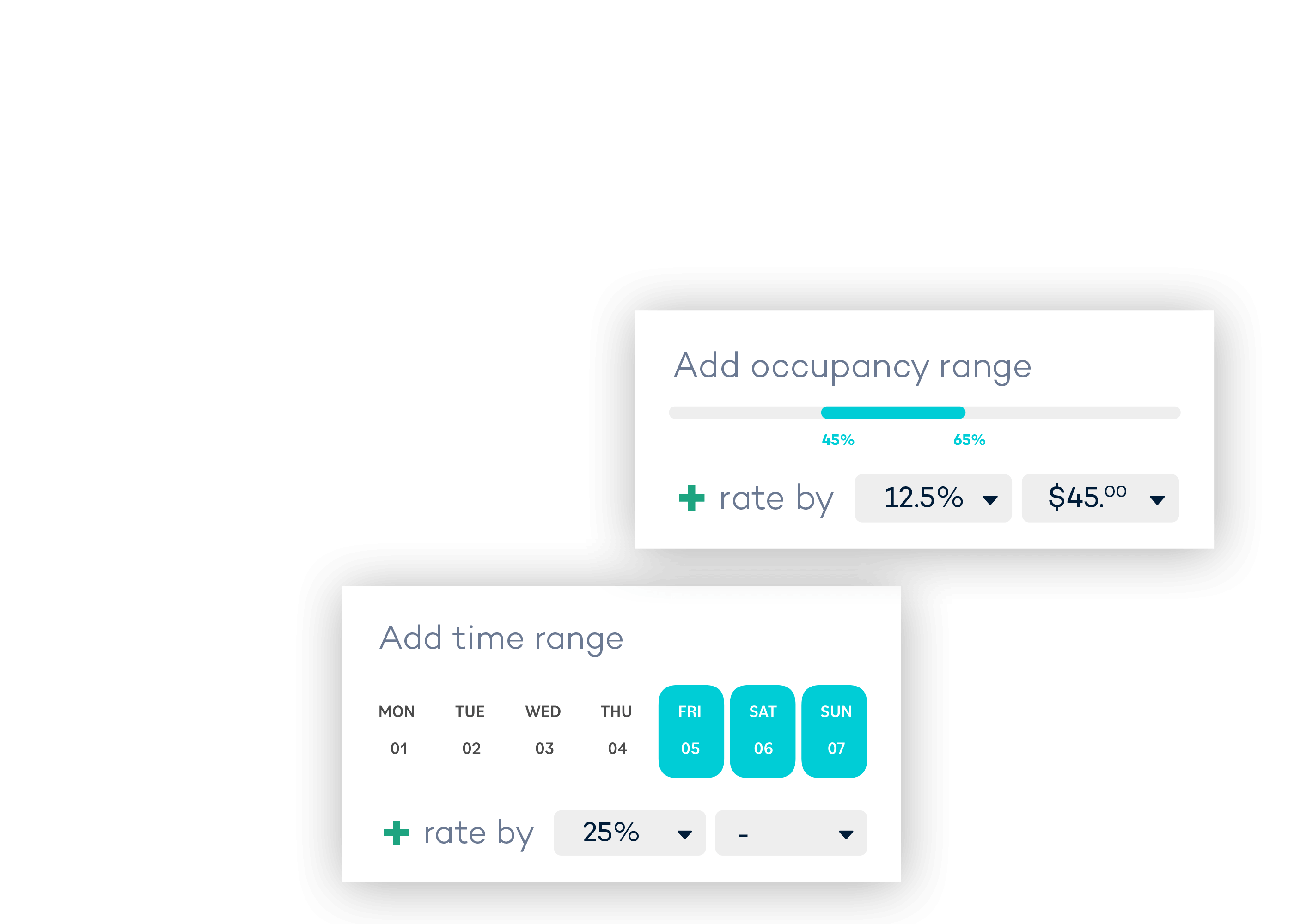 Booking chart screen for a hospitality business